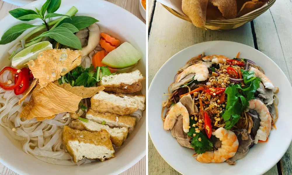 Noodle and rice dishes at Banh Mi Bay