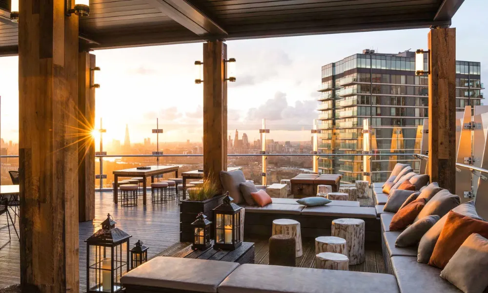 Bokan terrace at sunset