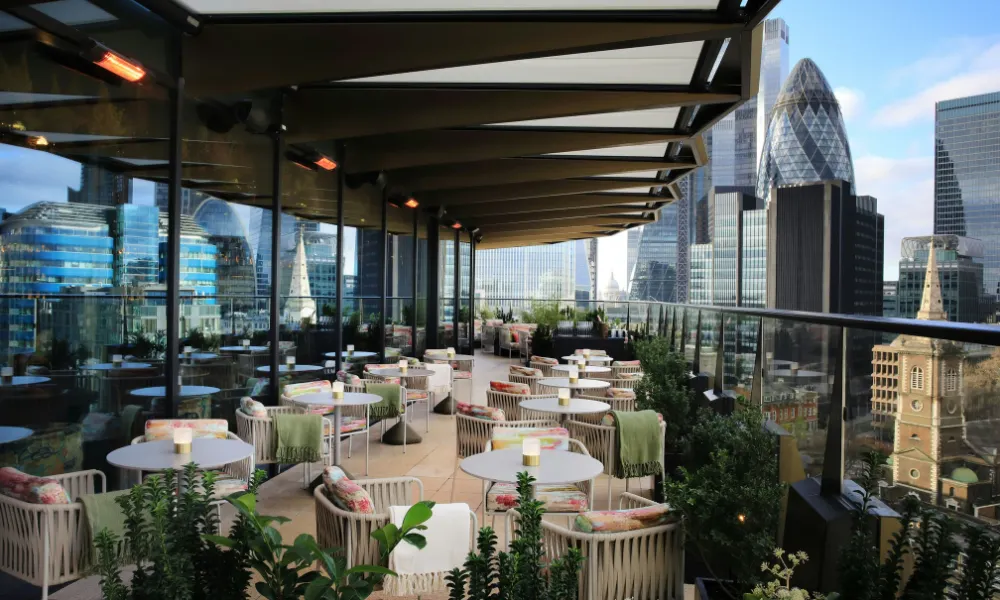 Views of the gherkin from the roof terrace
