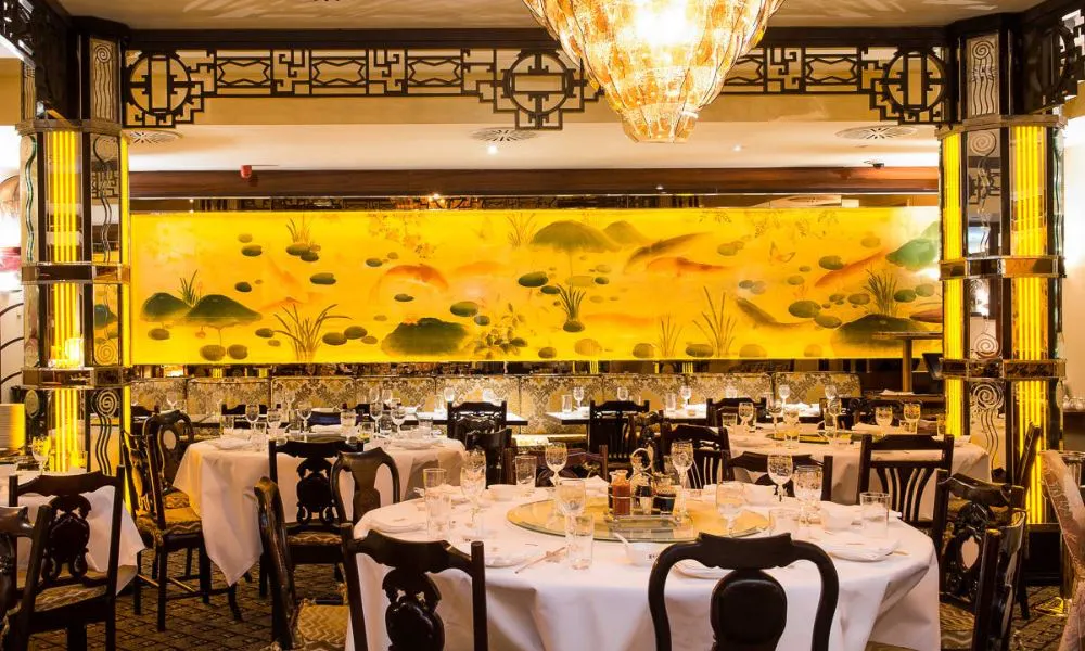 interiors at chinese restaurant at the dorchester