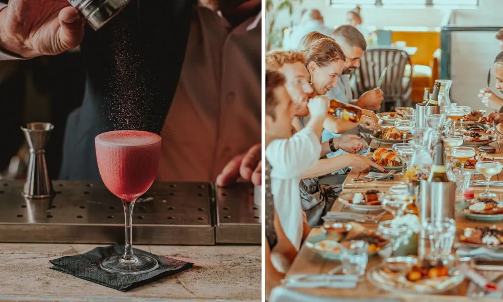 Cocktails and brunch at the exhibit