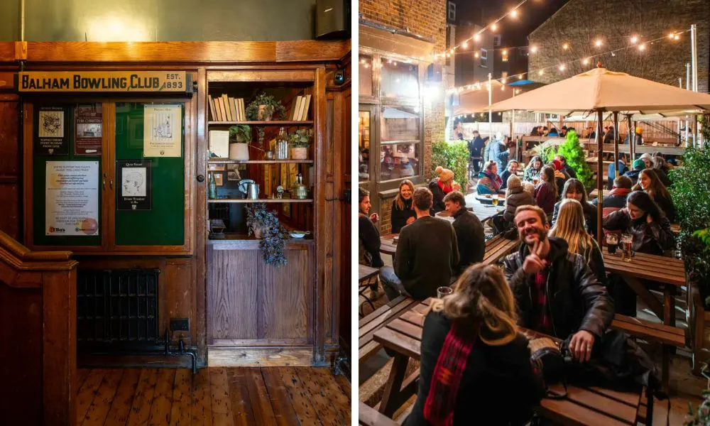 pub-style interiors at Balham Bowls Club