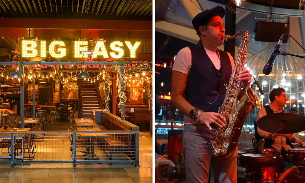 Big easy interiors and saxophonist