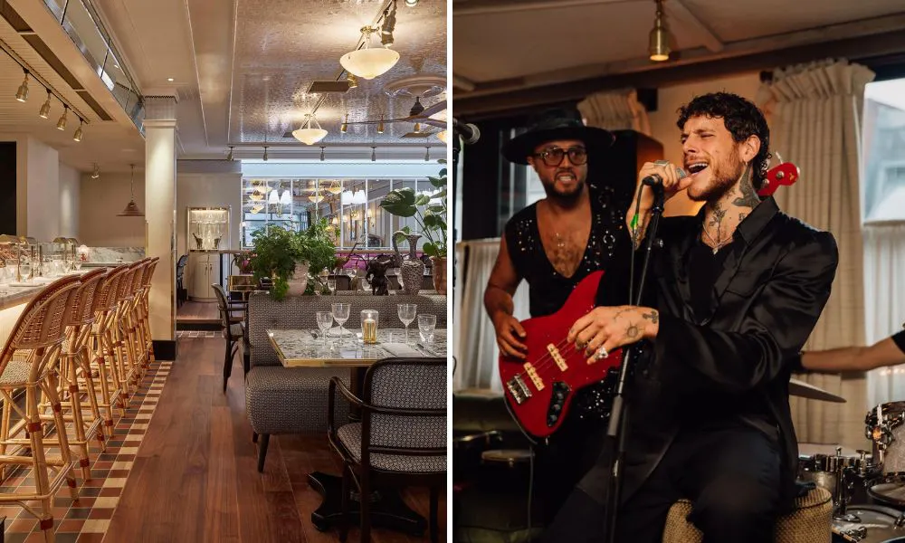 Louie interiors and live singer