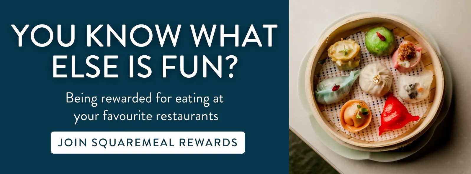 banner with dumplings and join squaremeal rewards