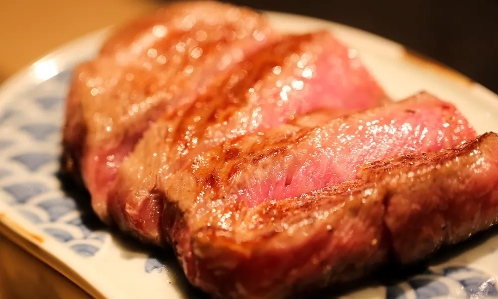 close up wagyu steak at engawa london