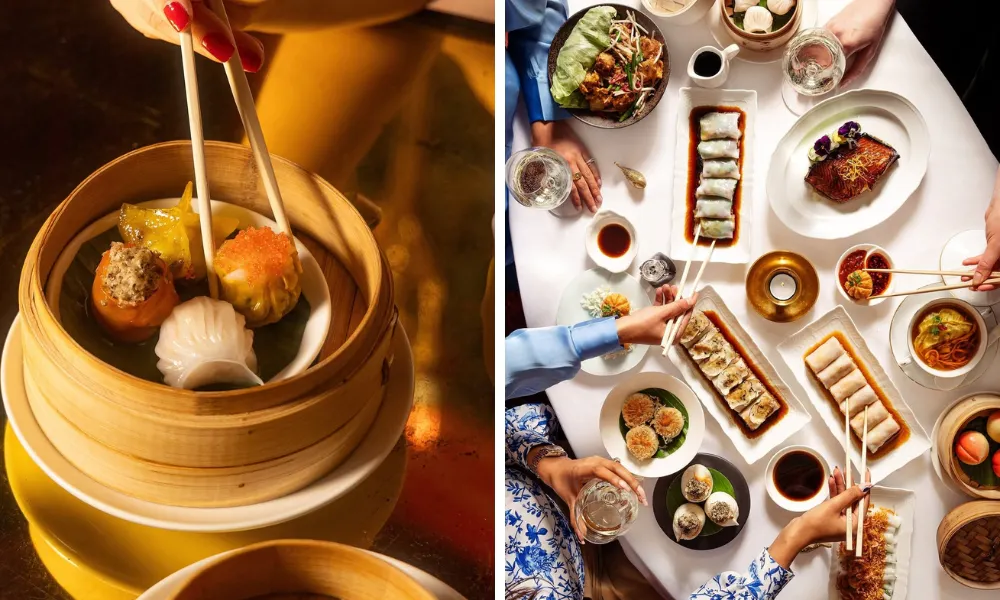 wagyu dumplings and dishes at park chinois