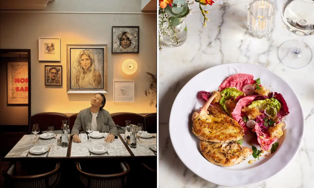 Jamie Oliver at his restaurant