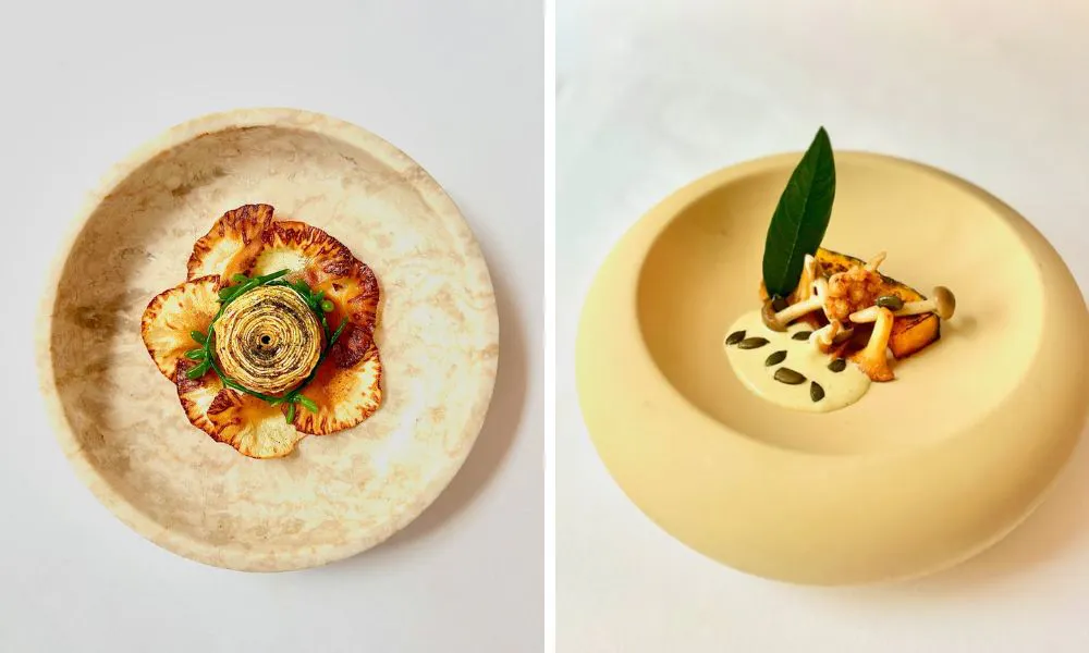 fine dining dishes at gauthier