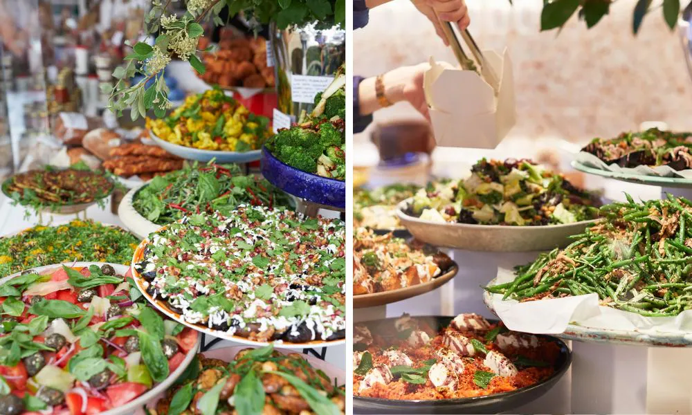 salad bowls on counter