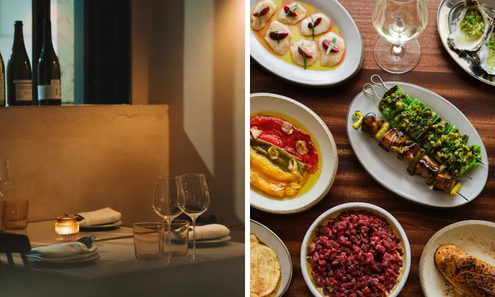 dishes at luna wine bar