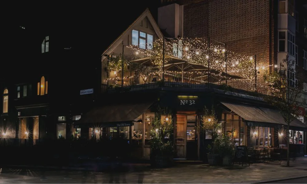 exterior shot of no 32 with rooftop
