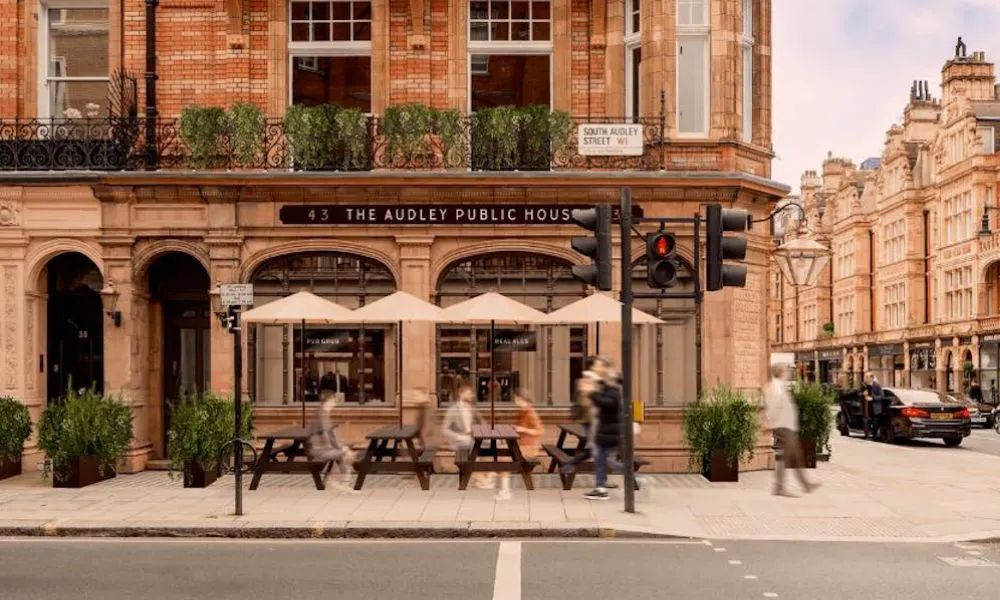 outside the audley in mayfair