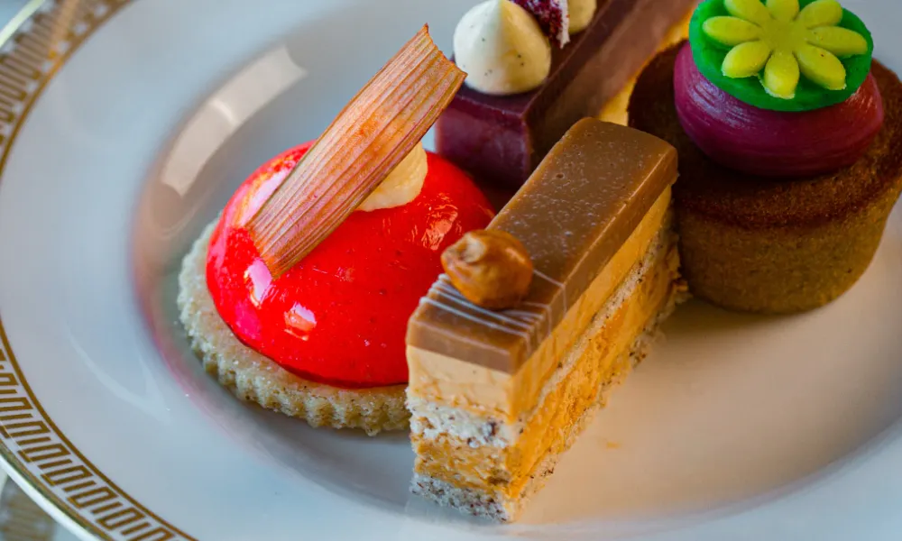 afternoon tea at thornton hall with pretty cakes