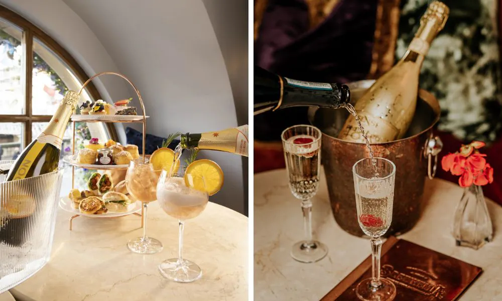 afternoon tea with cocktails and prosecco