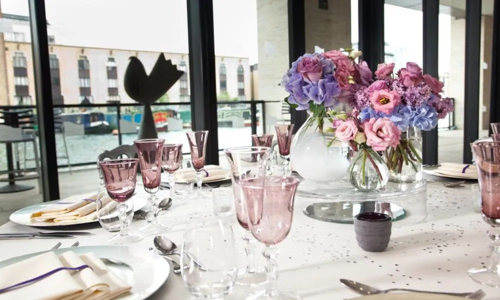a wedding breakfast set up at king's place