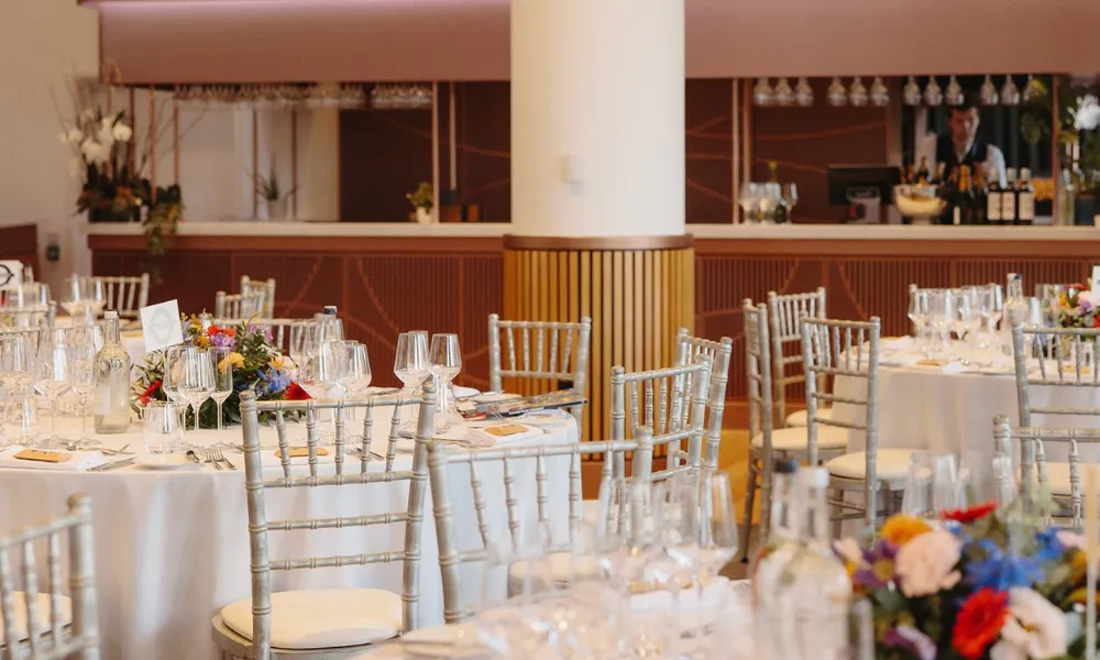simple banquet tables at Kings Place
