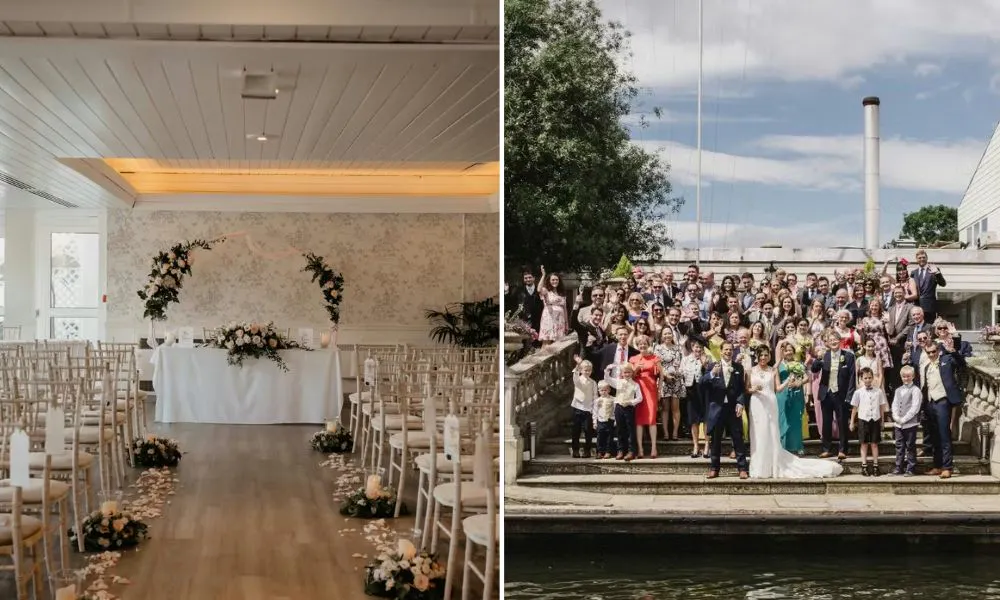 Decor and wedding party at ravens ait