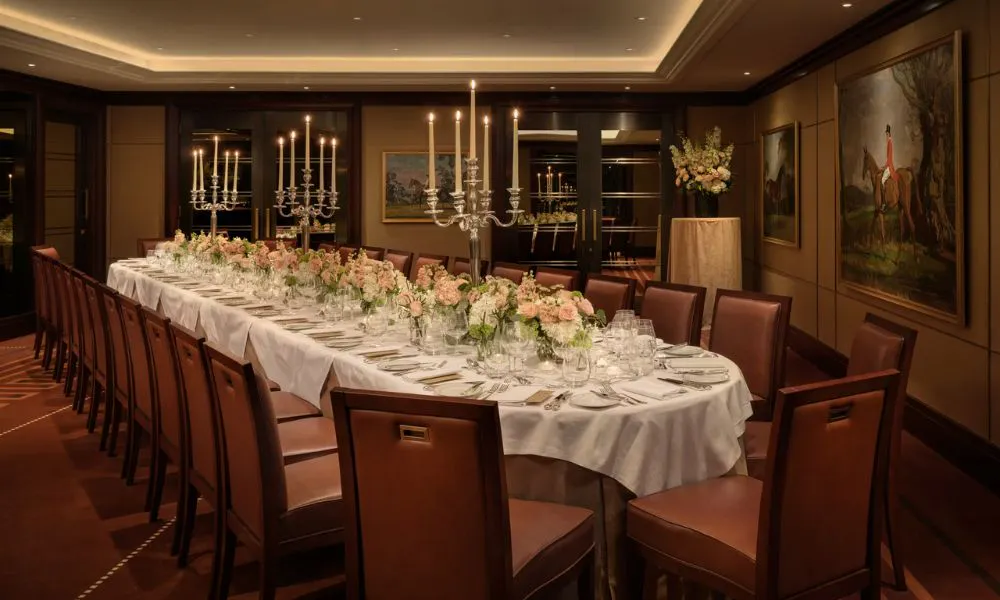 stylish wedding banquet setup at The Beaumont Hotel