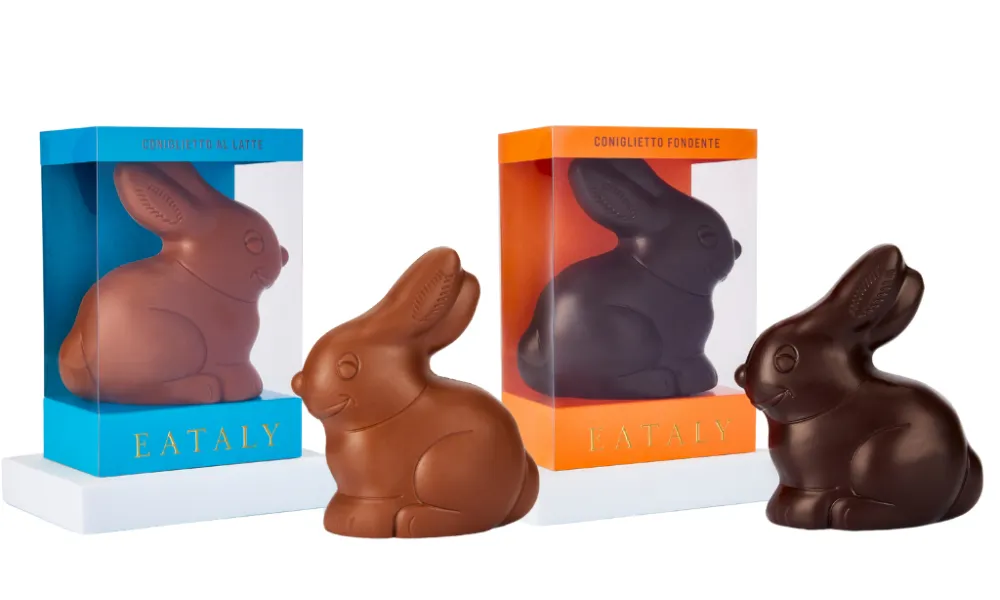 two boxes with chocolate bunnies inside