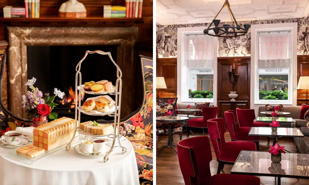 tea in drawing room at browns