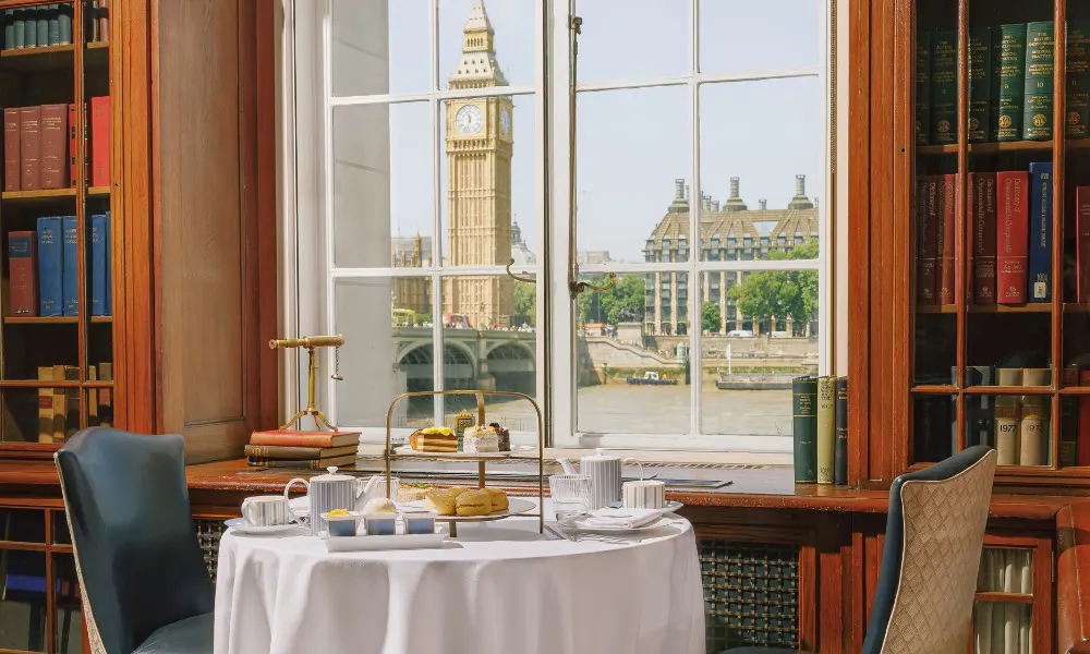 Afternoon tea overlooking the Thames