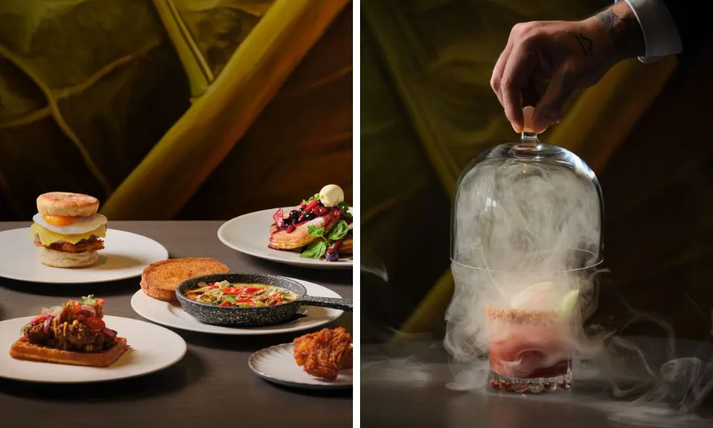 easter brunch menu and bloody mary with smoke
