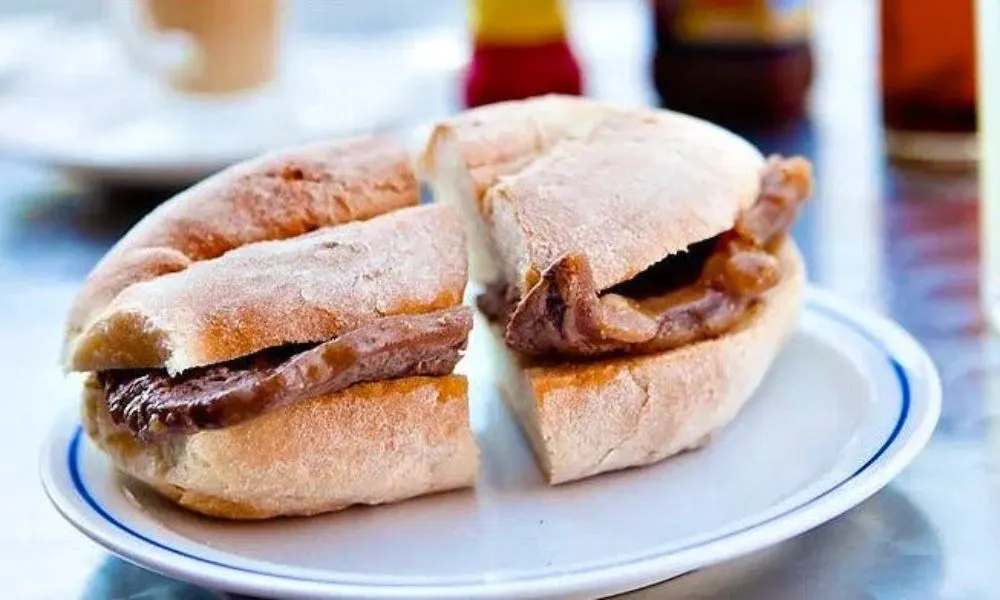 bread roll with portuguese pork filling