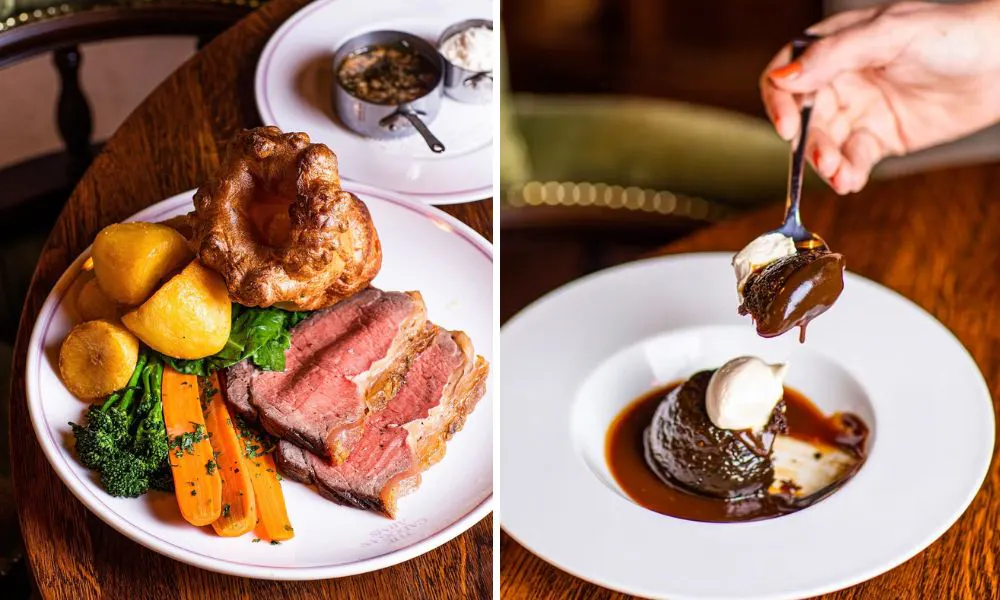 Roast dinner and sticky toffee pudding
