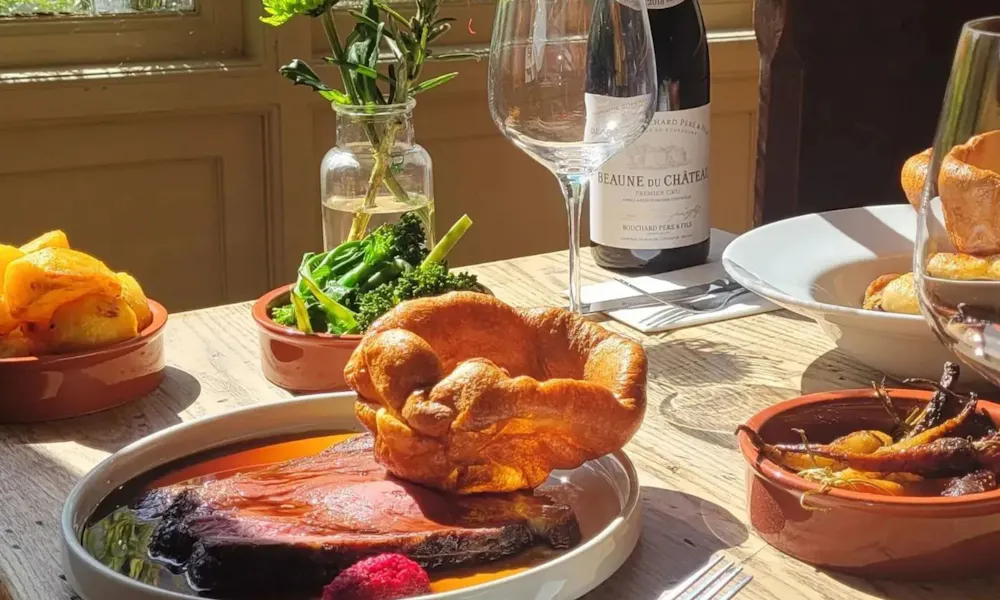 roast beef with large yorkshire pudding at the holland