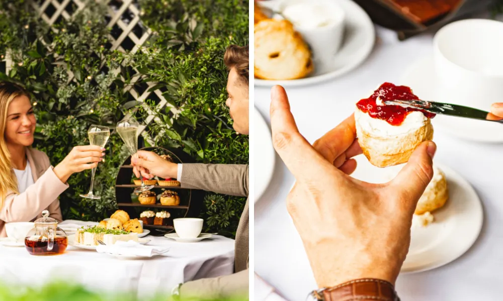 Scones with jam and cream