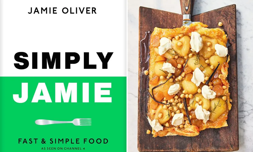 simply jamie cover and recipe on right hand side