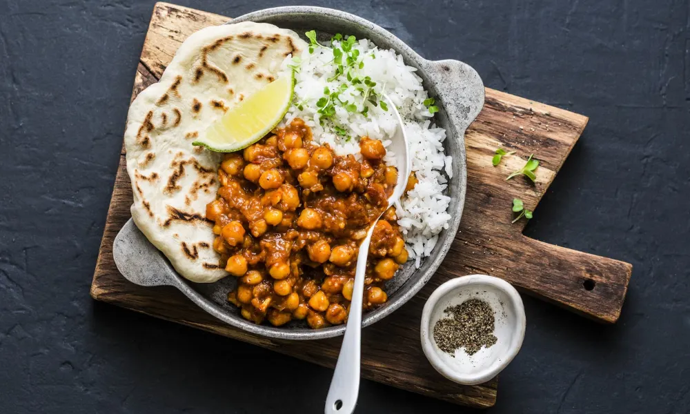 chana masala with pilau rice