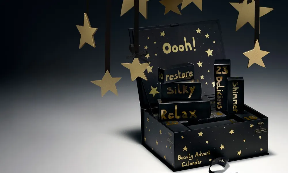 M&s beauty advent calendar in black with stars