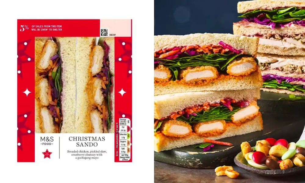 Sandwich in M&S chistmas packaging