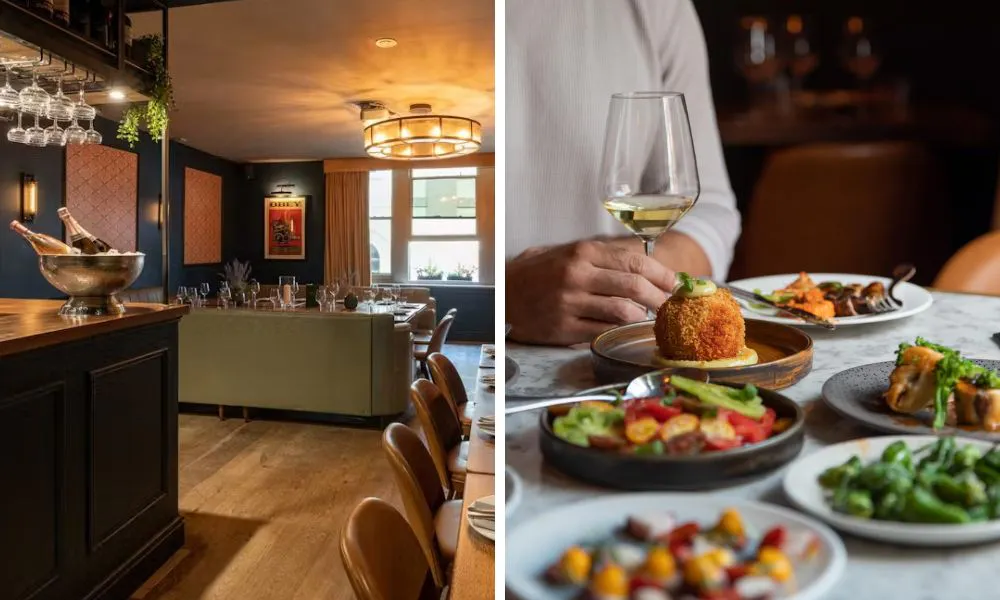 restaurant interiors and spanish tapas selection