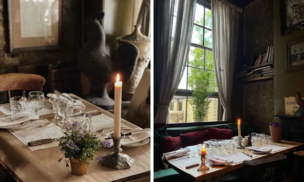 cosy, candlelit tables at La Poule au Pot