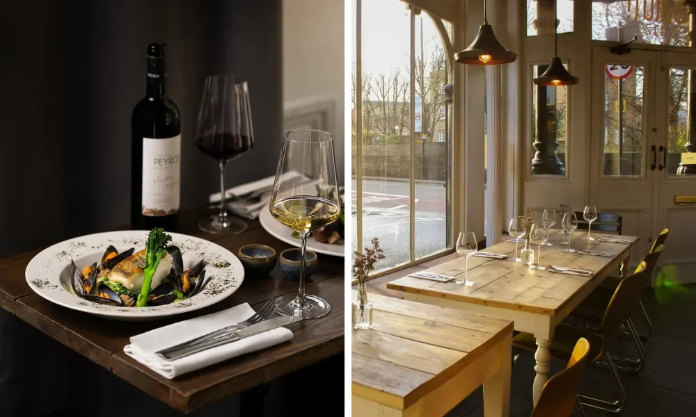 dinner at Salut! With golden hour view