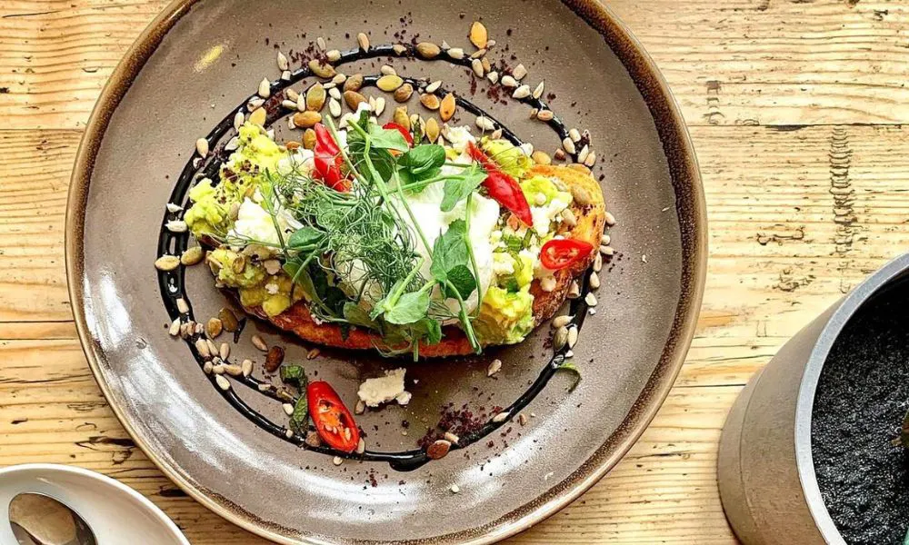 avocado on toast at cafe coho