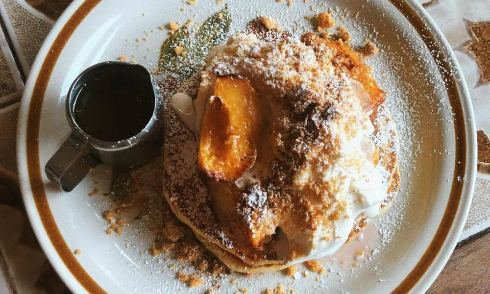 fruity pancake stack at Nowhere Man