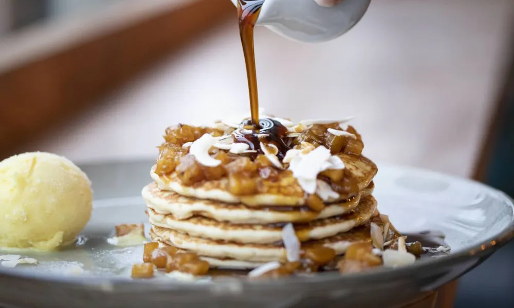 maple and pecan pancakes at baked