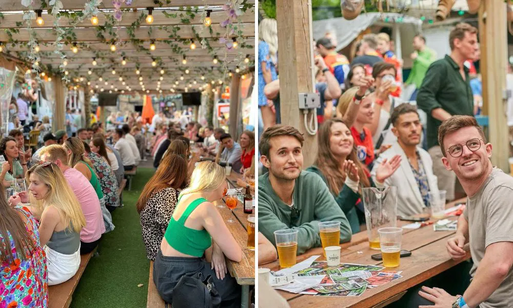 Outdoor beer garden at Hope and Anchor