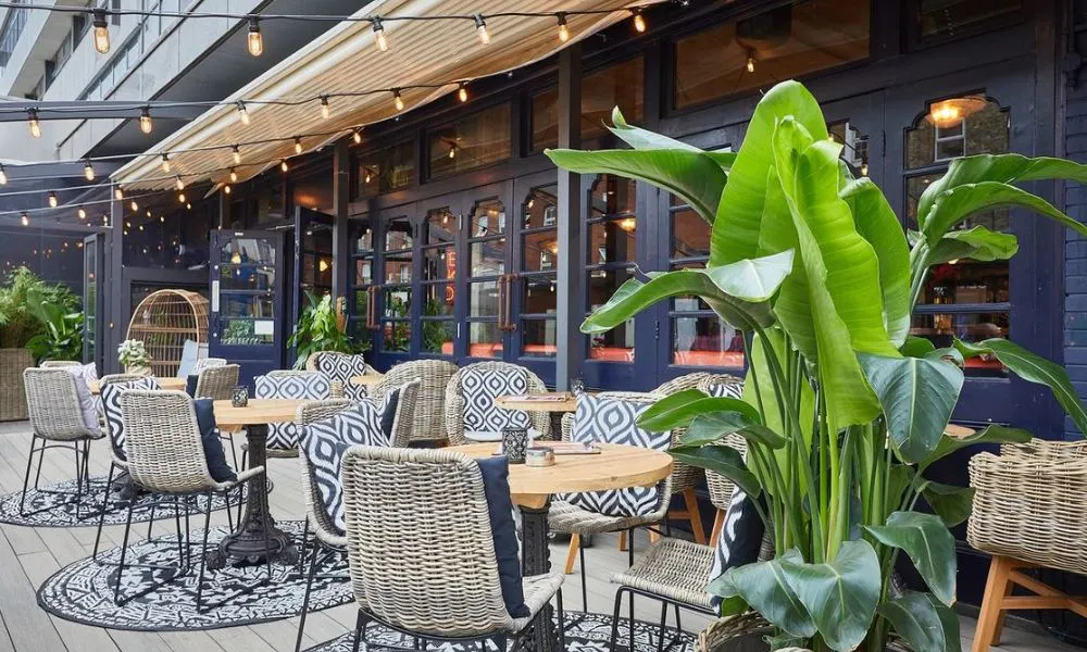 Outdoor beer garden at The King of Prussia