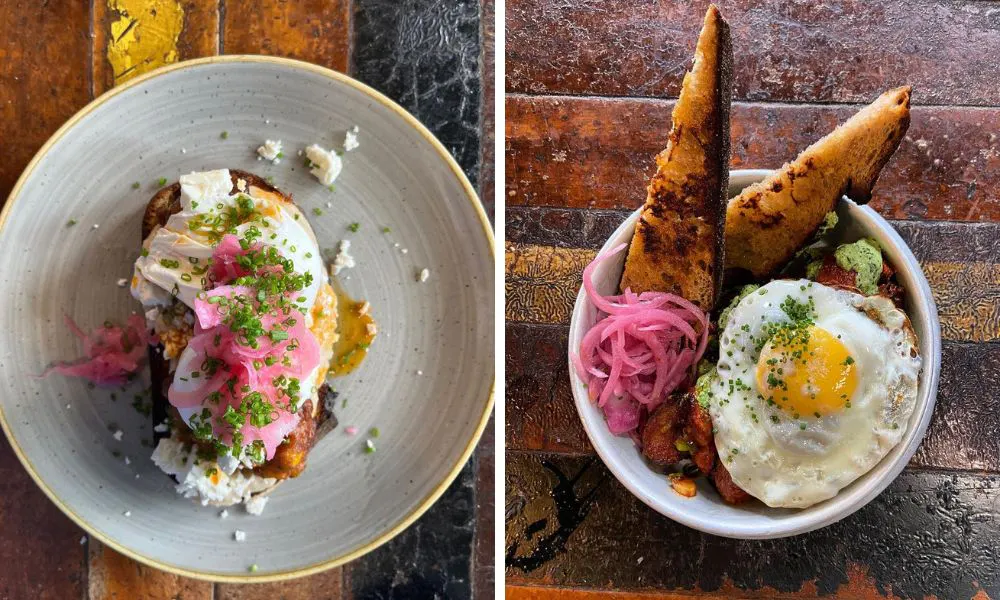 brunch dishes from Mesa