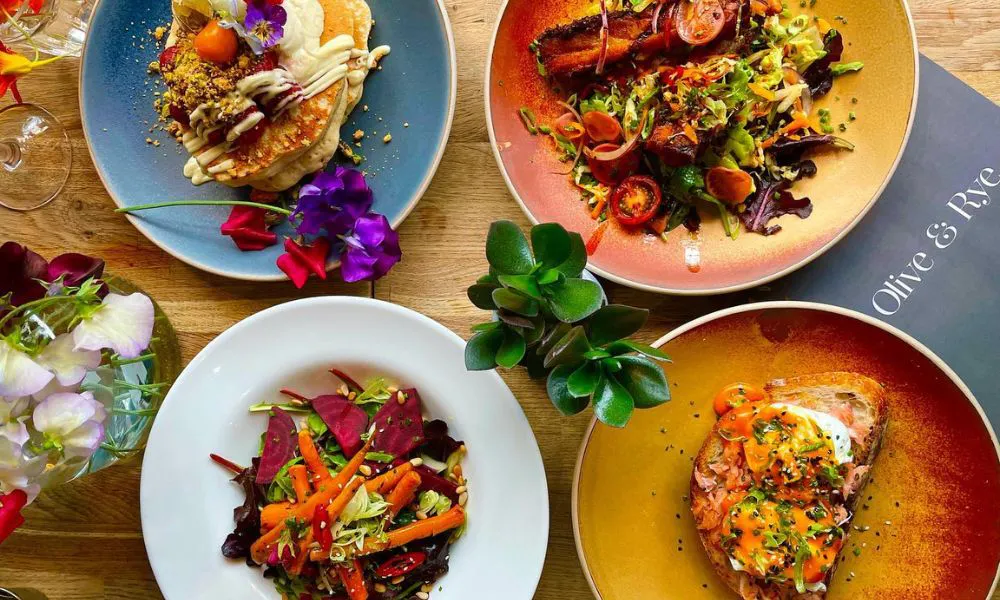 allday brunch menu at olive and rye