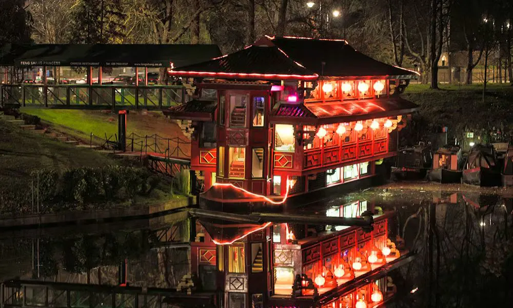a chinese restaurant on a barge