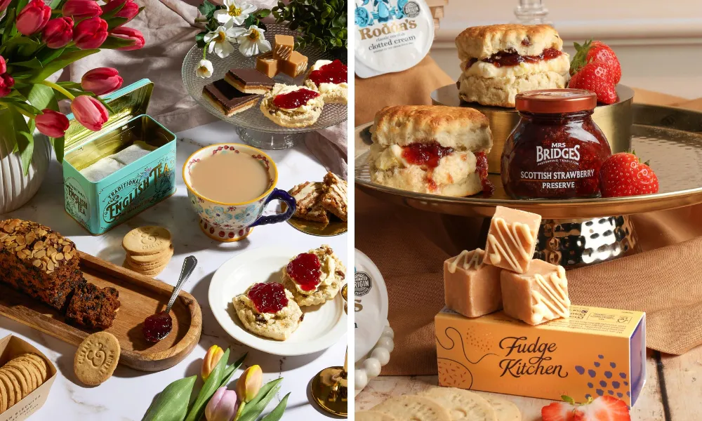 afternoon tea hamper box with scones and jam 