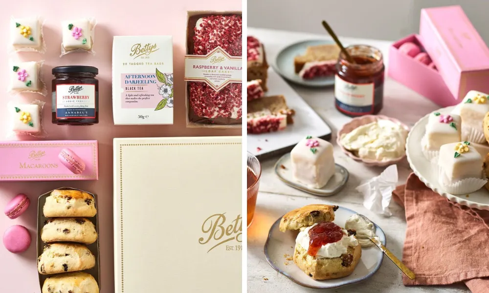 Bettys afternoon tea box with fondant fancies