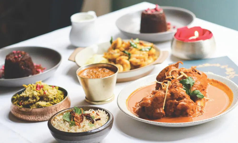 a selection of Indian dishes