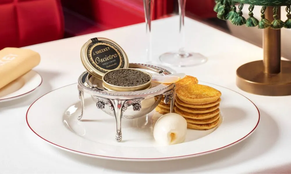 Caviar and blinis